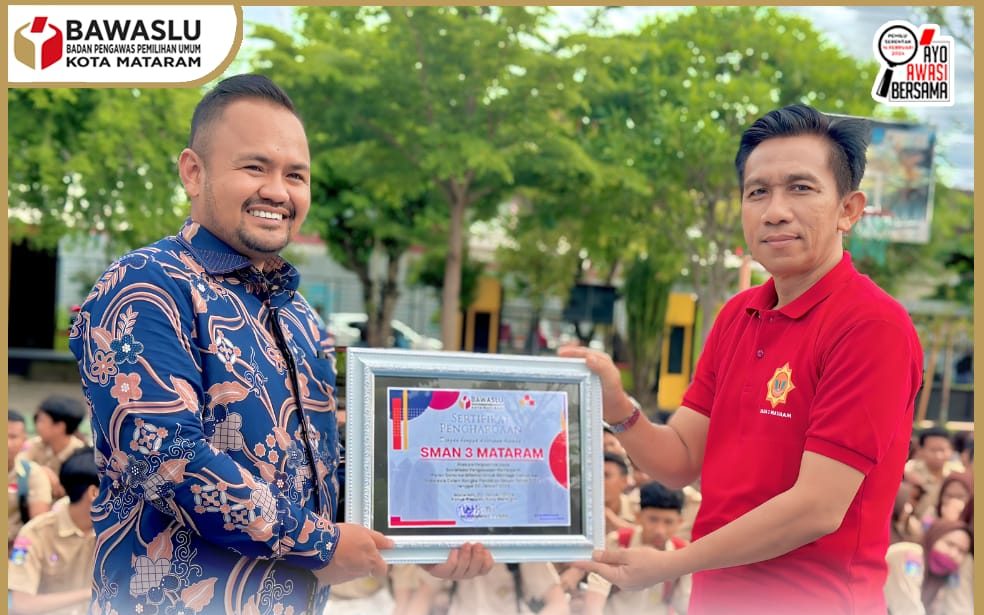 Sabtu Budaya di SMAN 3 Mataram, Bawaslu Kota Mataram, Ingatkan Guru ASN untuk Jaga Netralitas.