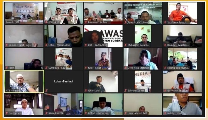 Tak Hilang Akal, Bawaslu NTB Laksanakan Halal Bihalal Via Daring