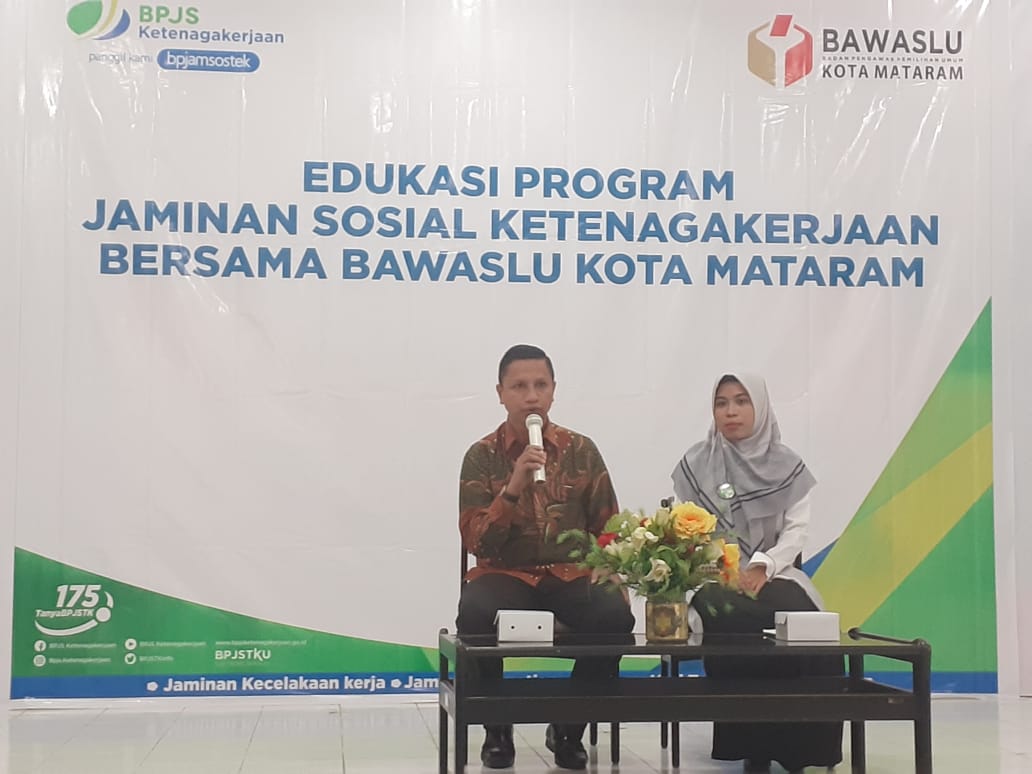 Bawaslu Kota Mataram Terima Sosialisasi BPJS Ketenagakerjaan.