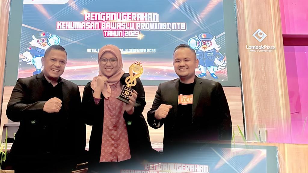 Bawaslu Kota Mataram Raih Penghargaan Pengelolaan Media Sosial Terbaik Se NTB.