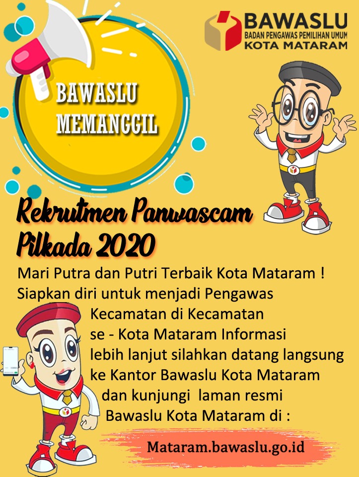 Rekrutmen Panwascam, Bawaslu Kota Mataram Ajak Putra-Putri Terbaik Mataram Ikut Seleksi
