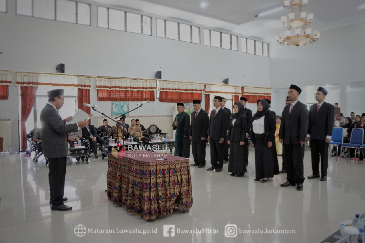 Panwaslu Kecamatan Resmi Lantik 50 Orang Panwaslu Kelurahan, Bawaslu Kota Mataram Himbau Jaga Integritas