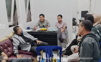 Monitoring Pengawasan Verfak, Bawaslu Kota Mataram Semangati Pengawas Adhoc