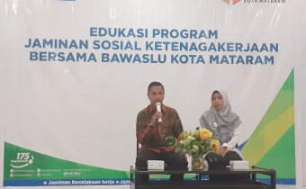Bawaslu Kota Mataram Terima Sosialisasi BPJS Ketenagakerjaan.